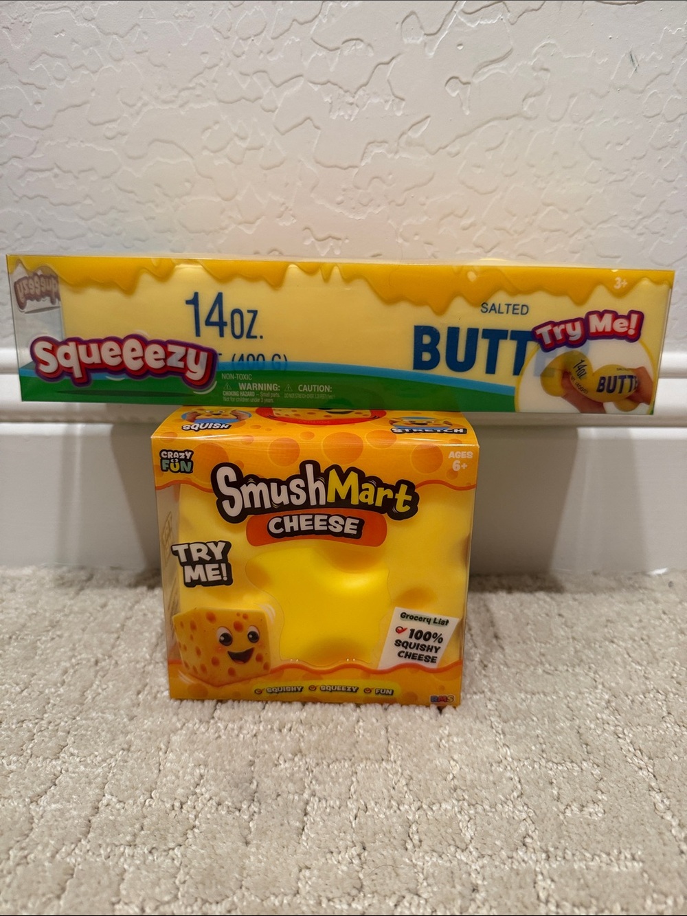 Cheese Squeezy Toy AND butter